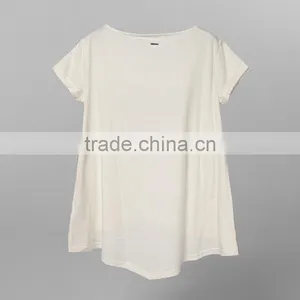 Ladies Heart-shaped Tshirt100%bamboo Fiber Tshirt Custom Printed Tshirts thumbnail-3
