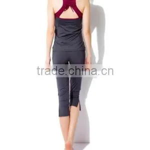 Red Woman Jogging Shirts Body Building Sport Wear Aerobics Pant Suit thumbnail-2