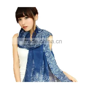 Hot Sale Chinese Style 5 Color Choice High Quality Lady Chiffon Material Shawl Fashionable Scarf thumbnail-1