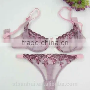 Ladies Transparent Bra Panty Set New Design Sexy Fancy Lingerie See Through Ladies Underwear thumbnail-1