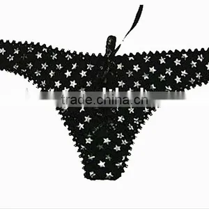 Hot Girls New Design Fancy Star Print Black Sexy Panties Underwear thumbnail-1