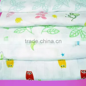 100% Cotton Double Weave Gauze Muslin Baby Diapers (Bleached, Unbleached, Dyed & Printed) thumbnail-4