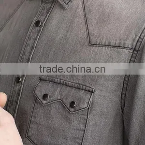 Denim Shirt, Men's Short Sleeve Shirts thumbnail-4