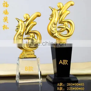 2017 New Design Gold Plated Chanticleer Trophy Chanticleer Award for Business Gift thumbnail-1