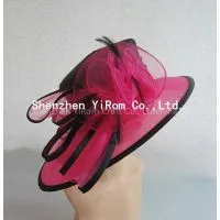 YRSM14133 Organza Hat/ Satin Ribbon Hat/dress Hat/ Church Hat/ Race Hat/ Cocktail Hat thumbnail-1
