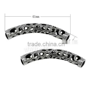 New Stainless Steel Tube Beads Bulk Bead 316L Stainless Steel Curved Tube Hollow Wholesale Beads thumbnail-2