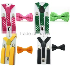 Wholesale 1 Set Toddler Baby Boys Girls Suspenders Bow Tie Set Kids Clip on thumbnail-1