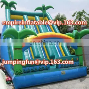Dual Lane Inflatable Dry Slide With Jungle Tree ID-SLM019 thumbnail-1