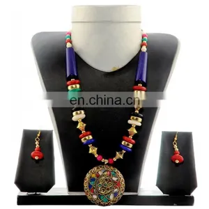 Banjara Pearl Beded Western Necklace-Indo Western Banjara Necklace-Costume Peacock Style Jewelary thumbnail-2