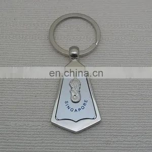 Custom Logo Singapore Design Metal Keychain/promotional Zinc Alloy Foil Keyring thumbnail-5