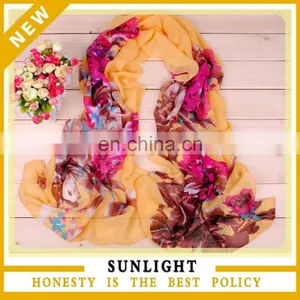 New Styles Chiffon Scarf Wholesale Women's Fashion Plain Shawl thumbnail-1