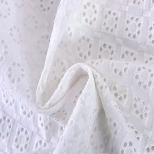 Keqiao Cotton Fabric for Dresses Embroidered White Cotton thumbnail-1