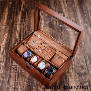 Custom Mens Jewelry Packaging Box Wooden Storage Box With Lock Wood Watch Box Case thumbnail-1