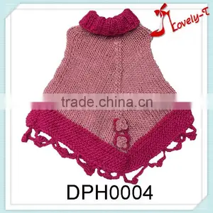 Lovely Woolen Knit Poncho Sweater Designs for Ladies thumbnail-1