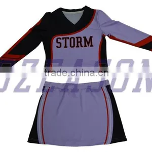 Custom Long Sleeve Top Dance Skirts Cheerleading Uniforms thumbnail-5
