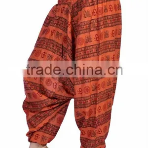 Women Om Printed Cotton Harem Pants Afghani thumbnail-1