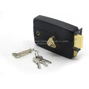 Free Sample Middle East Black Color 540 120mm 140mm Rim Lock Brass Cylinder Rim Door Lock thumbnail-4