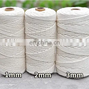 Natural White Color 6mm Cotton Basket Macrame Rope 200m thumbnail-1