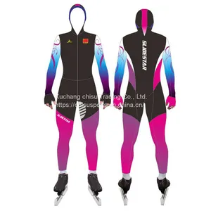Hot Sale China Factory Price Custom Body Suit Short Track Speed Skating Training Suit Sportswear Outwear With Hat thumbnail-1