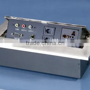 Multi-media Zinc Power Socket With 6.35 Microphone For Conference Table thumbnail-2