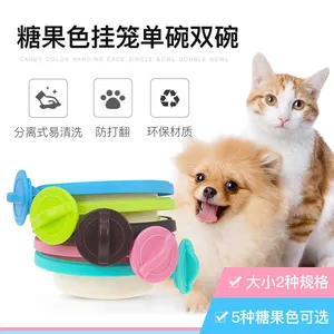 Manufacturer Detachable Hanging Pet Bowl Candy Color Lock-On Dual Feeder for Dog Cages Anti-Tip Stainless Steel Food & Water Dishes thumbnail-2