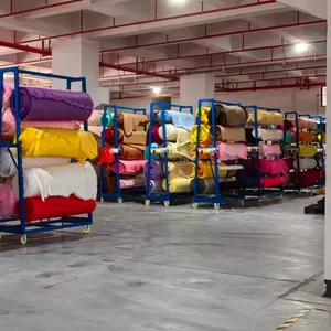 Industrial Steel Frame Textile Sorting Trolley With Reinforced Fabric Rails thumbnail-2