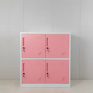 Pink Color Small 4 Doors Steel Locker School Kindergarten Metal Storage Cabinet Locker thumbnail-1