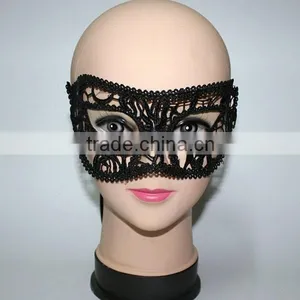 Ladies Sexy Pretty Evening Party Hollow Lace Masquerade Eye Mask Black/White Masquerade Ball Eye Masks thumbnail-3