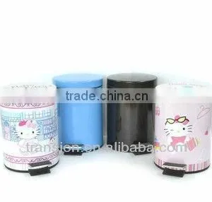 5L Foot Pedal Waste Bins Household Tin Trash Bins thumbnail-1