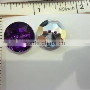 PURPLE COLOR BUTTONS IN ACRYLIC STONE WITH SILVER PLATED BACKING, 15MM SA-2985 thumbnail-1