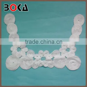 Factory Sale Cotton Tape Circled Flower Neck Trim Crochet Yarns Neck Collar Applique for Clothes thumbnail-1