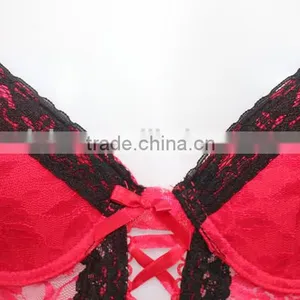 Red Black Flower Lace Transparent Sexy Lingerie,sexy Red Mature Lingerwear Nightwear thumbnail-5