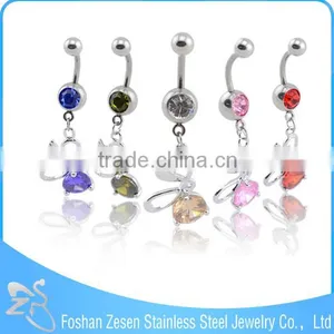 Hot Promotional Women Cute Curved Barbell Crystal Nickel Free Indian Navel Piercing thumbnail-4