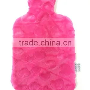 Customized High Quality Pink Super Soft Plush Hot Water Bottle Cover thumbnail-1