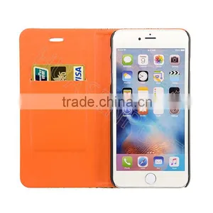 Book Style Real Wooden and PU Leather Coating Flip Cellphone Case for IPhone 6s thumbnail-2