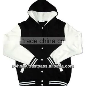 Hooded Letterman Collage Varsity Jacket thumbnail-1