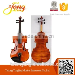 Master Handmade Nature Flamed Maple Violin Advanced Asoustic Matt Violin Ebony Fitted With Case TL004-3 thumbnail-1