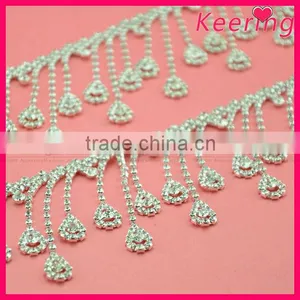 Woman Fashion Bling Bling Necklace Style Rhinestone Chain Roll Jewelry Trim WRC-222 thumbnail-1