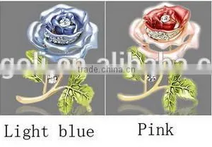 2015 Hottest Purple Red Charmpagne Rose Flower Pin Brooch thumbnail-5