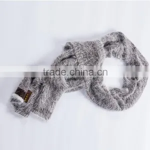 Two Tones Plaid FLEECE Men Winter Infinity Scarf Fashion Accessory thumbnail-1