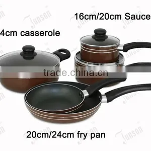 6Pcs Non-stick Coating Cookware Sets/Spiral Bottom Cookware Set With Color Box Packing thumbnail-2