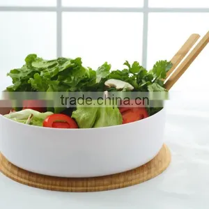 Hot Sell BPA Free Top Quality Salad Mixing Bowl Food Grade PP Bowl With Bamboo Lid Spoon and Fork thumbnail-2