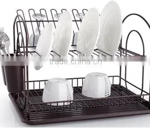 LBY Fashionable 2 Tiers Dish Rack With Tray and Cutlery Holder (A) thumbnail-1