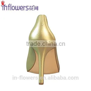 Golden Color Patent Leather Wholesale High Heel Shoes for Eleglant Ladies thumbnail-6