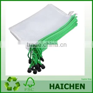 A5 Clear Plastic Nylon Chain Zipper Closure Pens Gridding File Bag 12 Pcs thumbnail-1