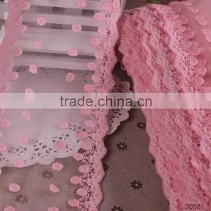 Cotton Lace Design Embroidered Mesh Lace Trimming in Stock thumbnail-1