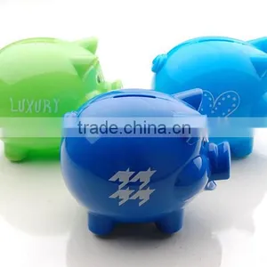 China Wholesale Colorful Plastic Lovely Piggy Saving Pot Money Bank Box for Sale thumbnail-1