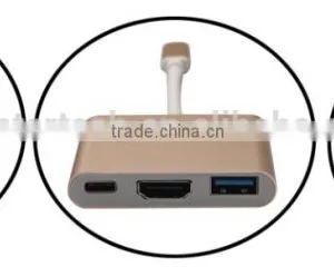 USB-C Hub With Power Deliver Aluminum Exterior for the New MacBook 2016 thumbnail-2