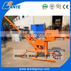 WANTE BRAND Good Quality WT2-40 Manual Clay Interlocking Brick Making Machine for Small Business thumbnail-5