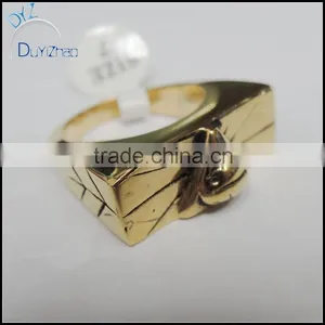 Gold Plated Stainless Steel Fashion Army Ring thumbnail-1